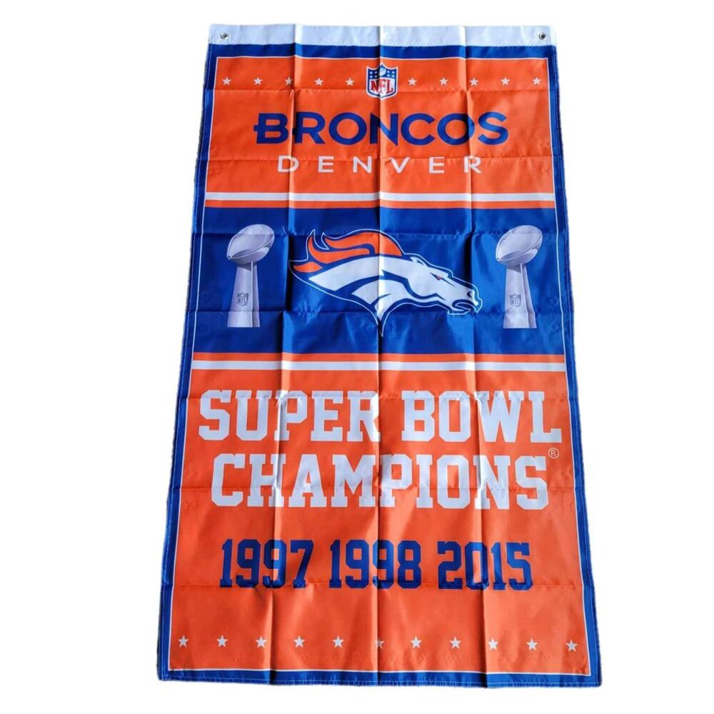 Denver Broncos Flag Banner Super Bowl Champions New 3x5 Ft Mancave Tailgate
